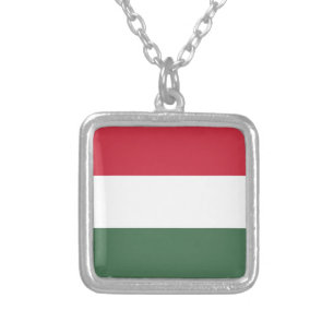 Flag of Hungary tricolor Silver Plated Necklace