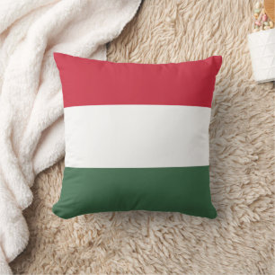 Flag of Hungary tricolor Throw Pillow