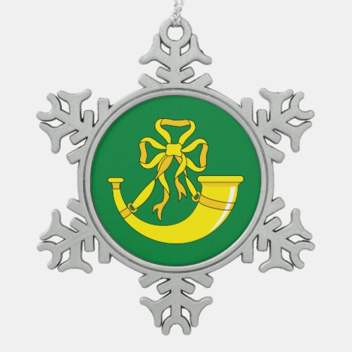 Flag of Huntingdonshire Snowflake Pewter Christmas Ornament