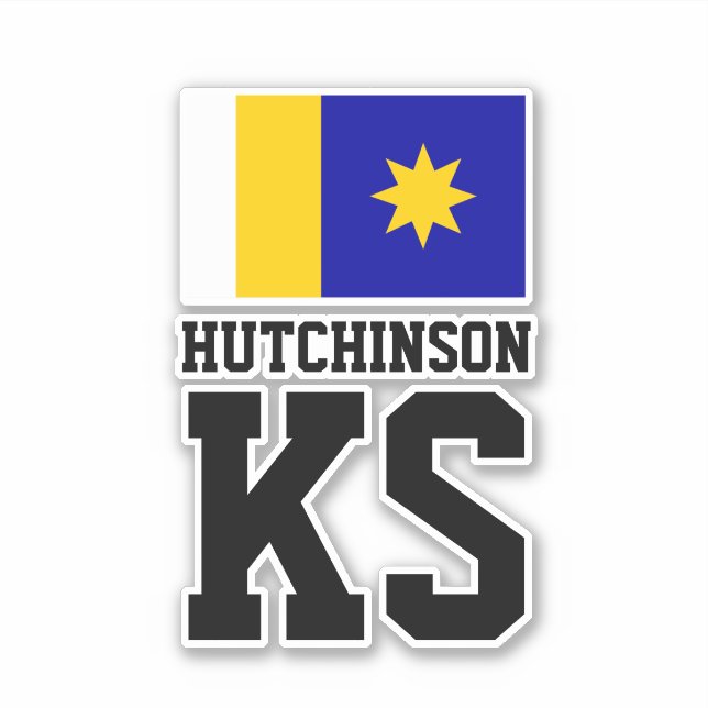 Flag of Hutchinson, Kansas Sticker (Front)