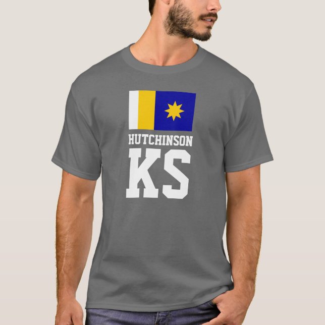 Flag of Hutchinson, Kansas T-Shirt (Front)