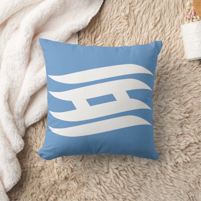 Flag of Hyogo Prefecture, Japan Throw Pillow (Blanket)