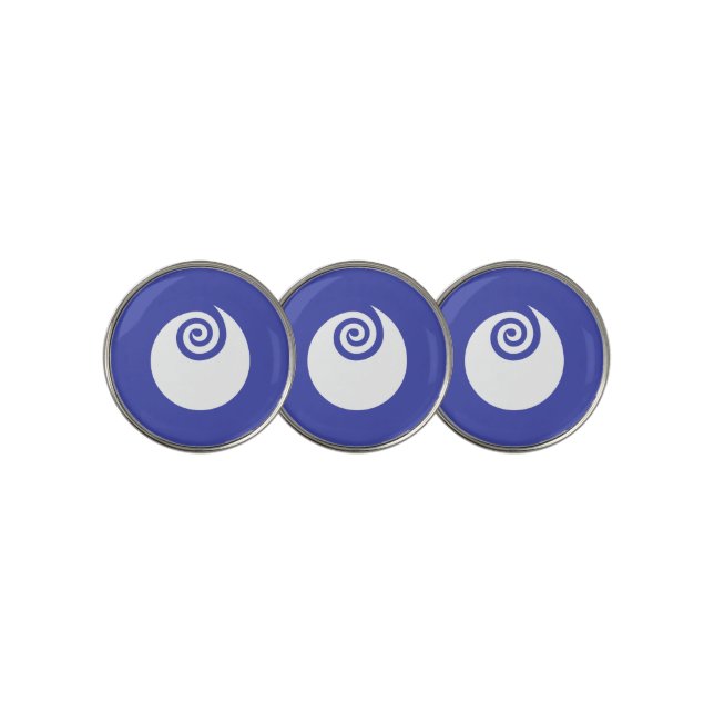 Flag of Ibaraki Prefecture, Japan  Golf Ball Marker (3 Up)