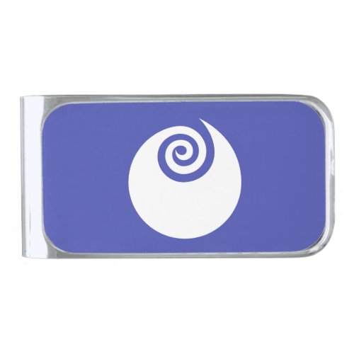 Flag of Ibaraki Prefecture Japan Silver Finish Money Clip