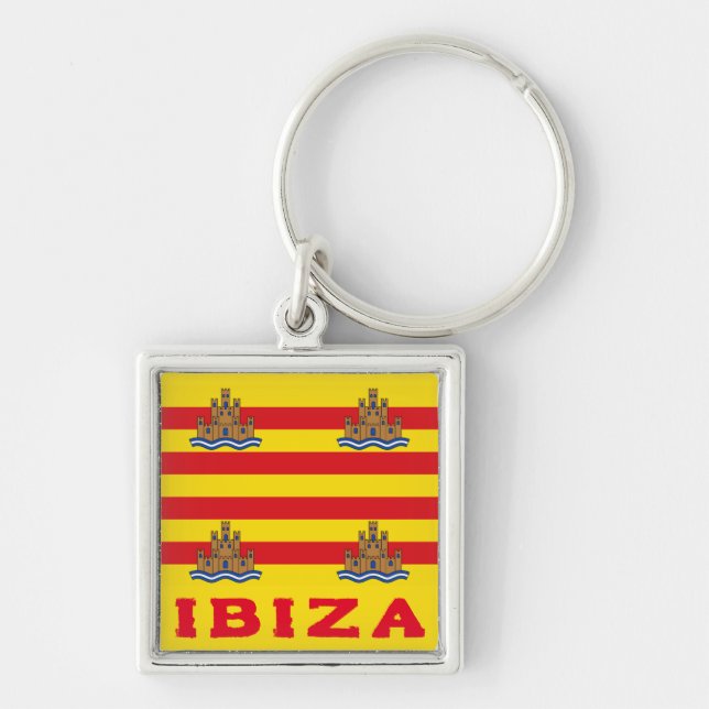 Flag of Ibiza, SPAIN Keychain (Front)