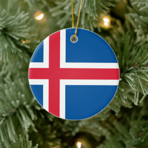 Flag of Iceland Ceramic Ornament