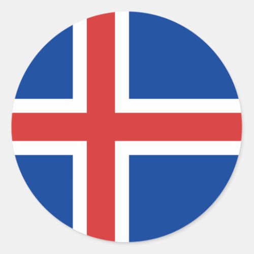 Flag of Iceland Classic Round Sticker