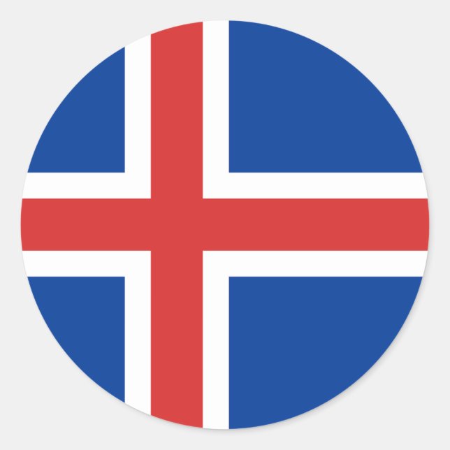 Flag of Iceland Classic Round Sticker (Front)