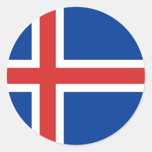 Flag of Iceland Classic Round Sticker