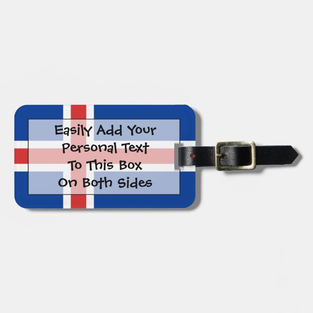 Flag of Iceland Easy ID Personal Luggage Tag (Front Horizontal)