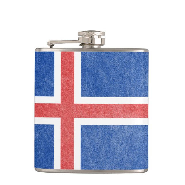 Flag of Iceland Grunge Flask (Front)