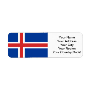 Flag of Iceland Label