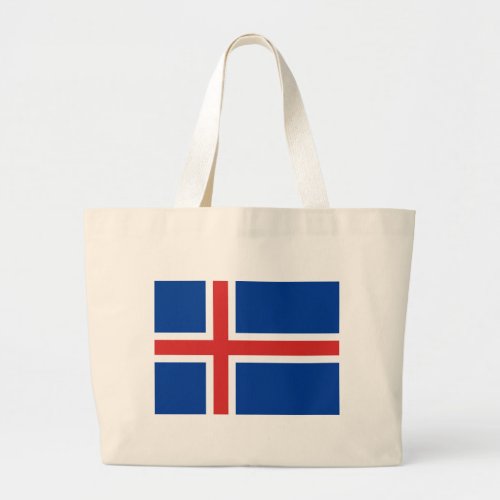 Flag of Iceland Large Tote Bag