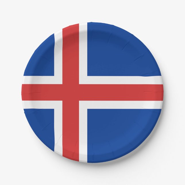 Flag of Iceland Paper Plates (Front)