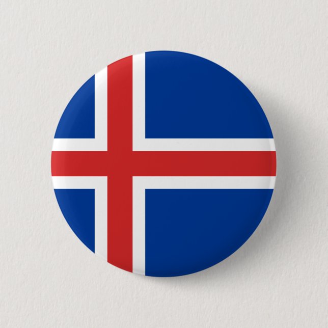 Flag of Iceland Pinback Button (Front)