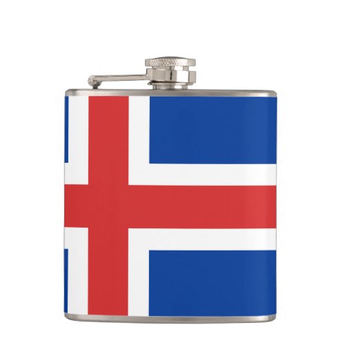 Flag of Iceland Vinyl Wrapped Flask