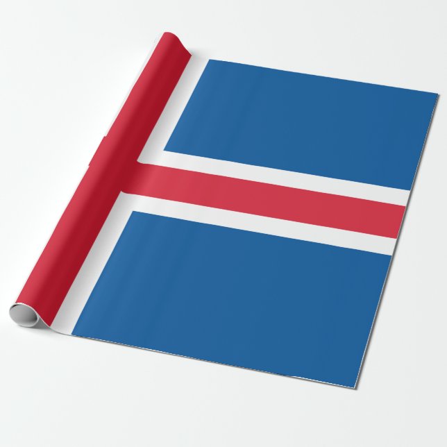 Flag of Iceland Wrapping Paper (Unrolled)