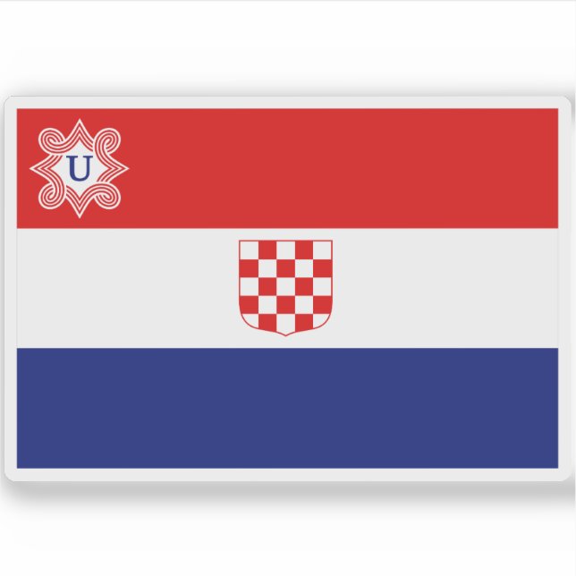 Flag of Independent State of Croatia (1941-1945) Sticker (Front)