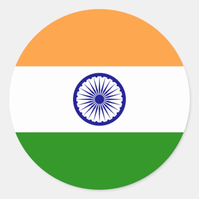Flag of India Classic Round Sticker (Front)