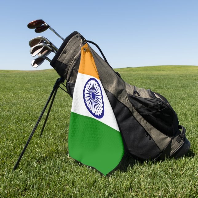 Flag of India Golf Towel (Green)