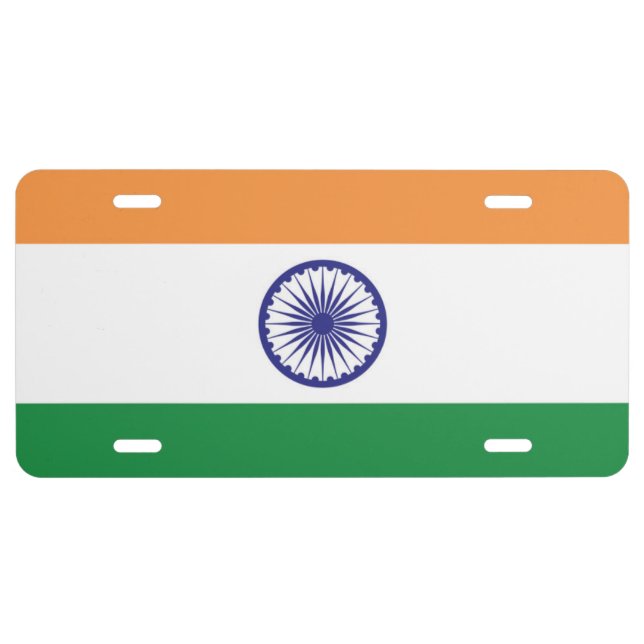 Flag of India License Plate (Front)