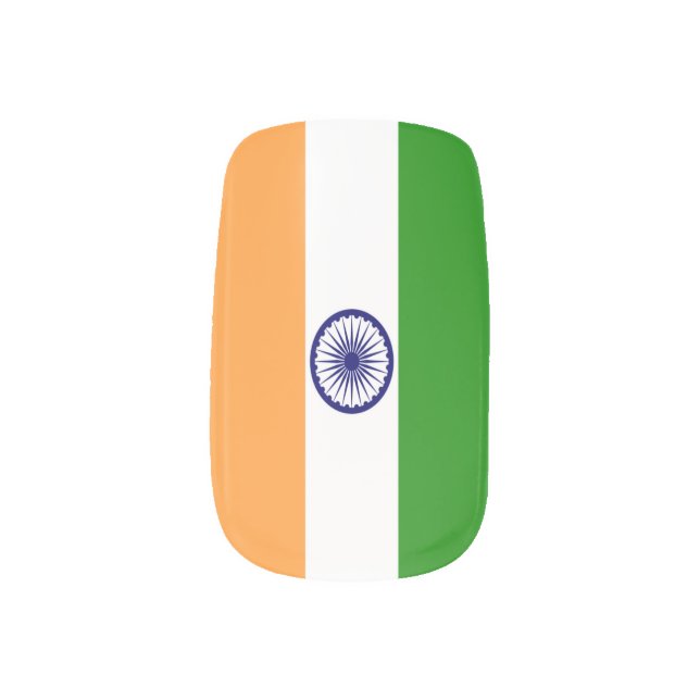 Flag of India Minx Nail Art (Right Thumb)