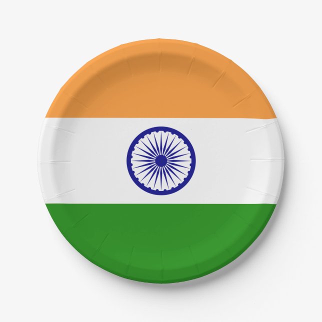 Flag of India Paper Plates (Front)