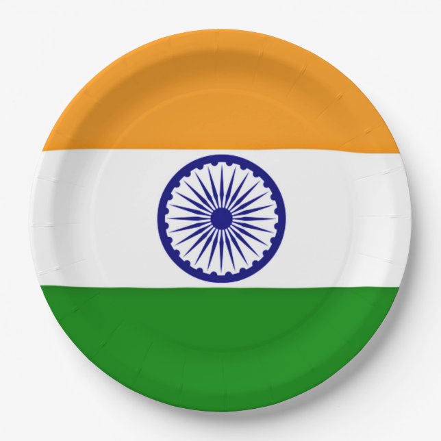 Flag of India Paper Plates (Front)
