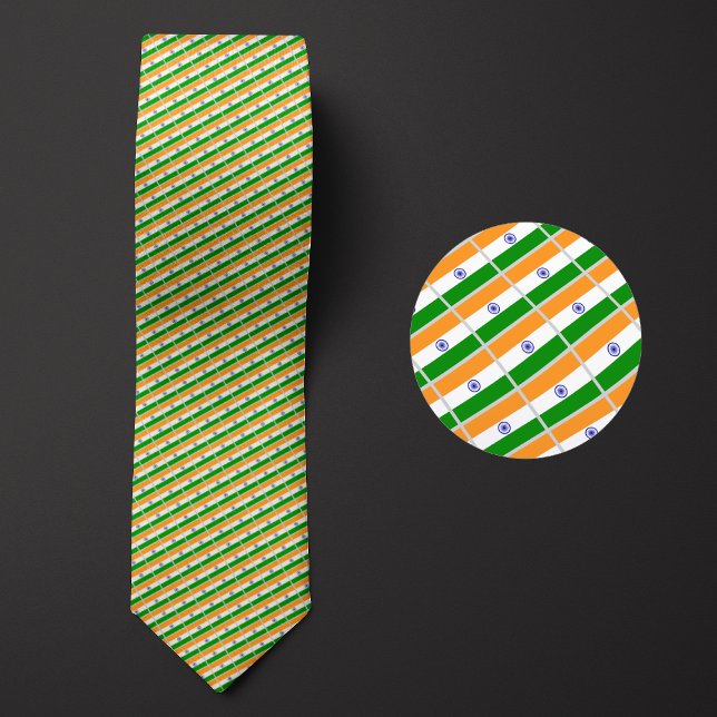 Flag of India Pattern Neck Tie (Creator Uploaded)