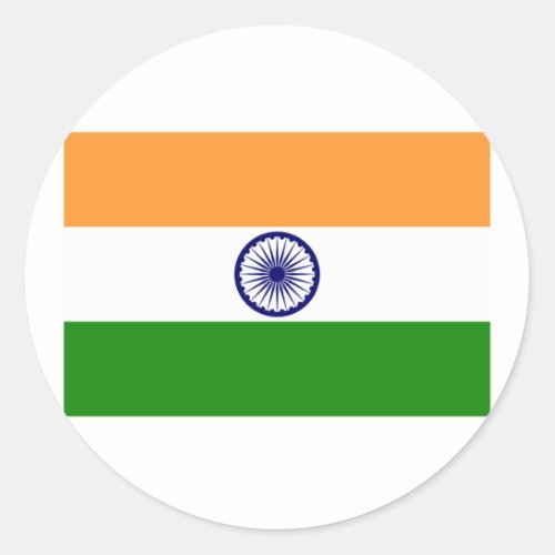 Flag of India Products Classic Round Sticker