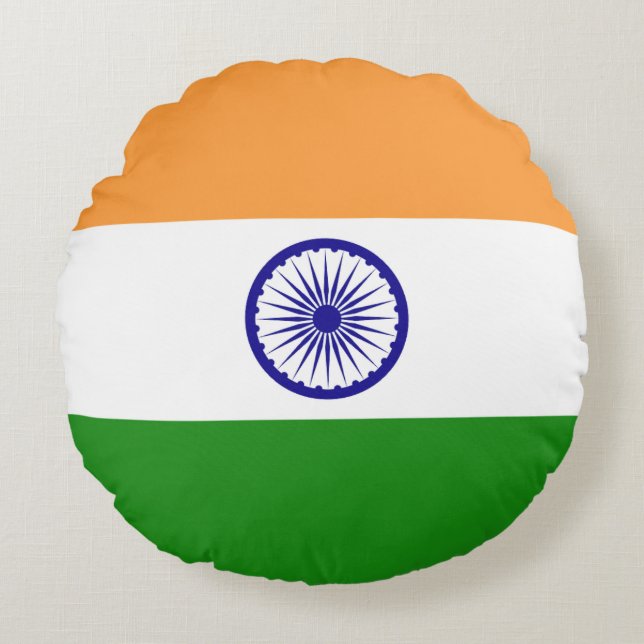Flag of India Round Pillow (Front)