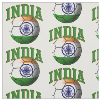 Flag Of India Soccer Ball Pattern Fabric by tjssportsmania at Zazzle