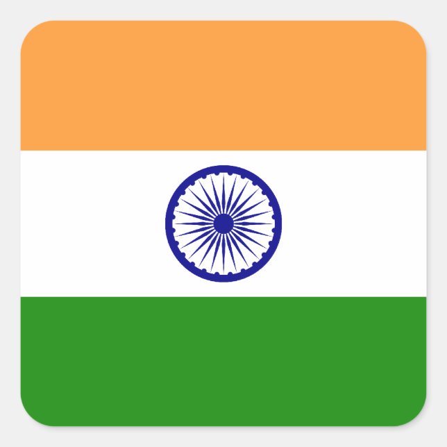 Flag of India Square Sticker (Front)