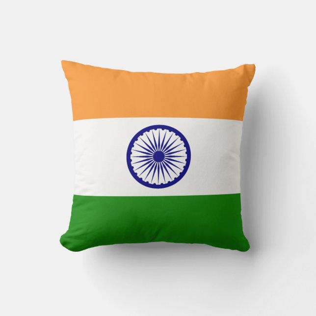 Flag of India Throw Pillow (Front)