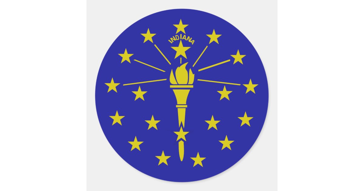 Flag of Indiana Classic Round Sticker | Zazzle