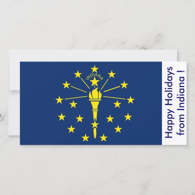 Flag of Indiana, Happy Holidays from U.S.A. Holiday Card (Front)
