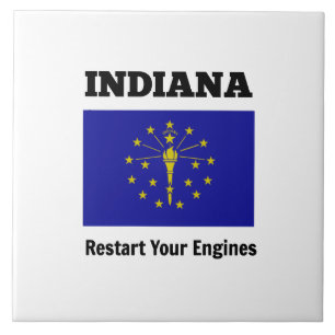 Flag of Indiana, Restart Your Engines Ceramic Tile