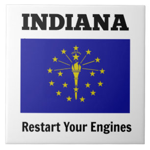 Flag of Indiana, Restart Your Engines Ceramic Tile