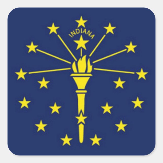 Flag of Indiana Square Sticker (Front)