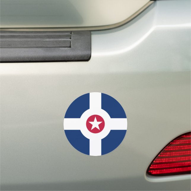 Flag of Indianapolis, Indiana Car Magnet (In Situ)