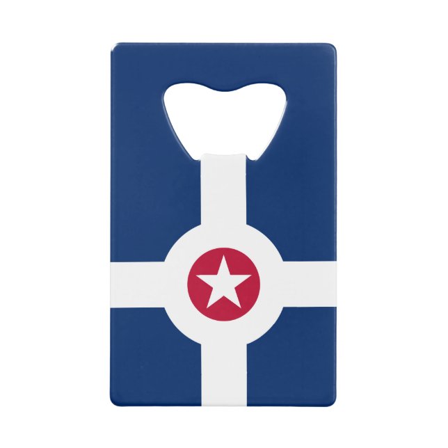 Flag of Indianapolis, Indiana Credit Card Bottle O Credit Card Bottle Opener (Front)