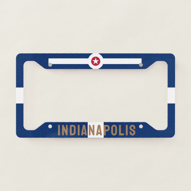 Flag of Indianapolis, Indiana License Plate Frame (Front)
