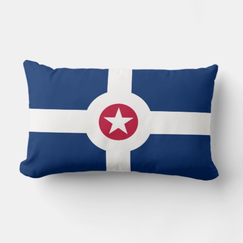 Flag of Indianapolis Indiana Lumbar Pillow