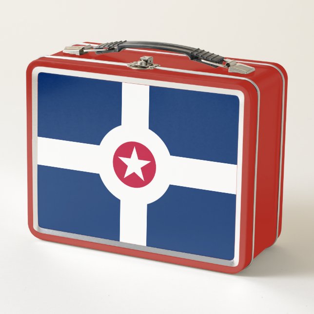 Flag of Indianapolis, Indiana Metal Lunch Box (Front)
