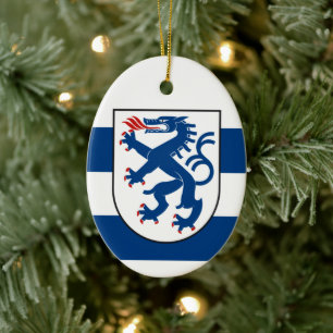Flag of Ingolstadt, Bavaria - GERMANY Ceramic Ornament