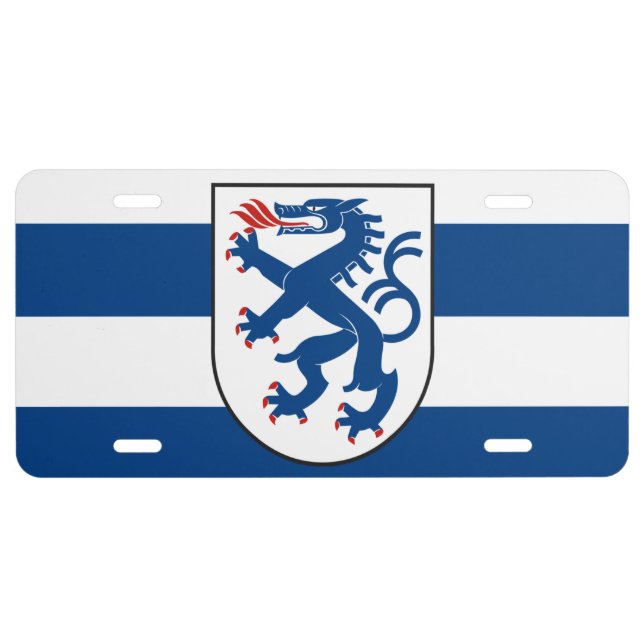 Flag of Ingolstadt, Bavaria - GERMANY License Plate (Front)