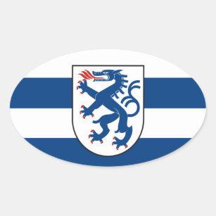 Flag of Ingolstadt, Bavaria - GERMANY Oval Sticker