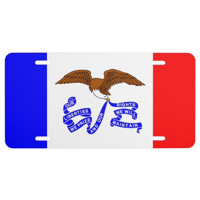 Flag of Iowa License Plate (Front)