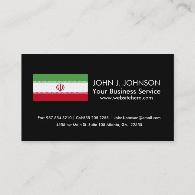 Flag of Iran Business Card (Front)
