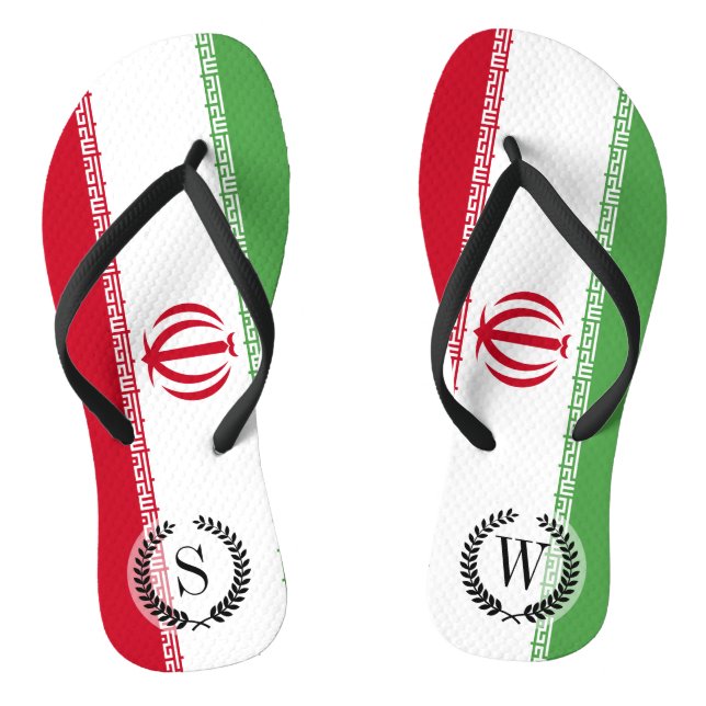 Flag of Iran Flip Flops (Footbed)
